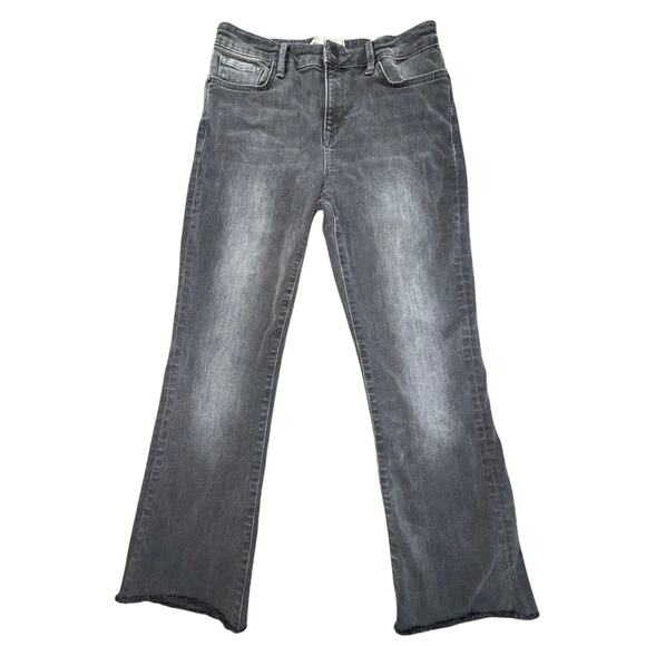 Free People Gray Wash Raw Hem Cropped Jeans Sz 29 - Picture 1 of 5